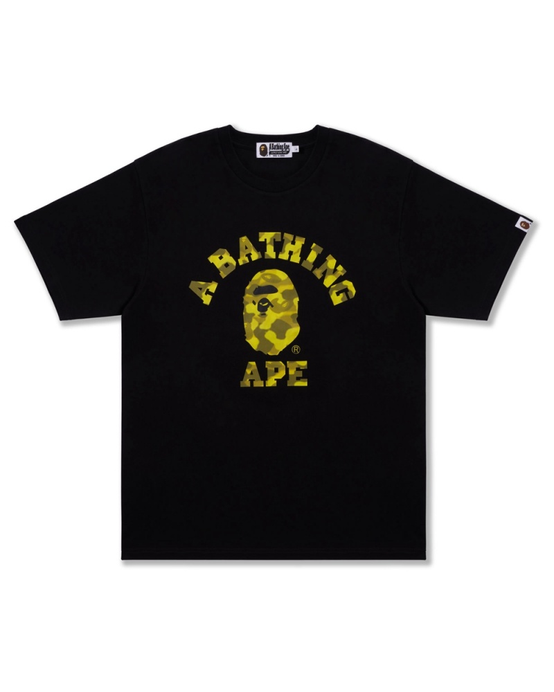 T Shirts Bape Radiation College Noir Homme | SOG-74384416